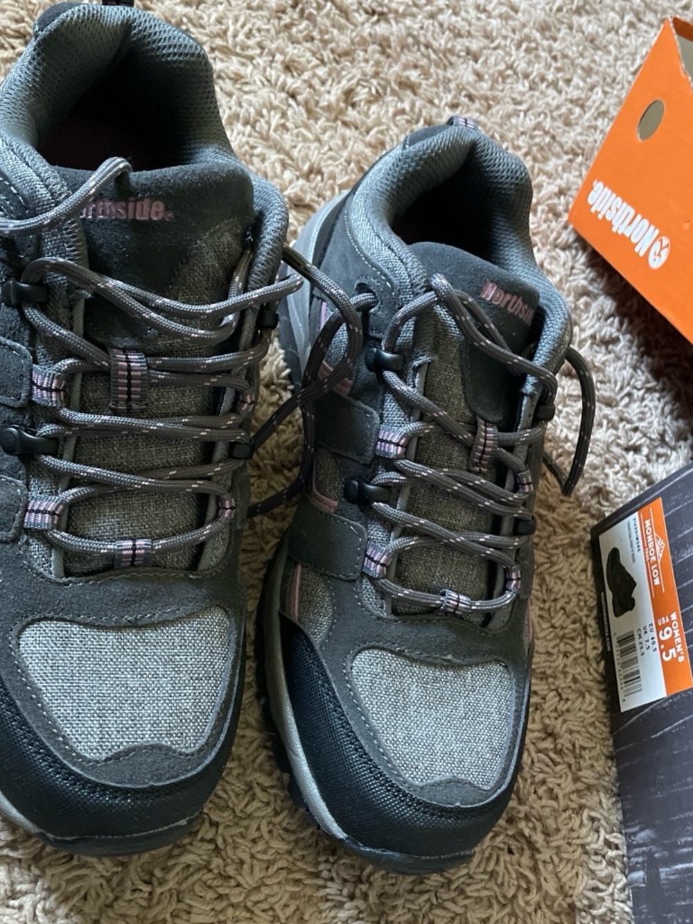 Northside Gray and Black Women's Athletic Hiking Shoes